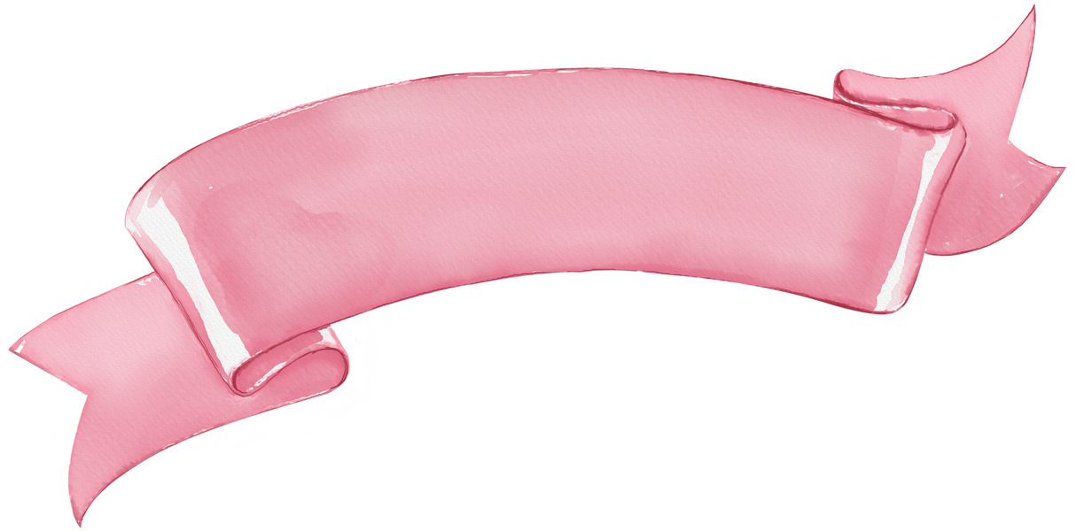 Watercolor Pink Ribbon Cutout