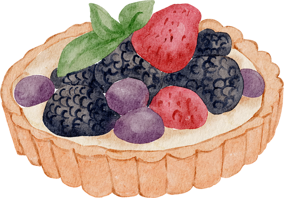 Watercolor Berries Tart